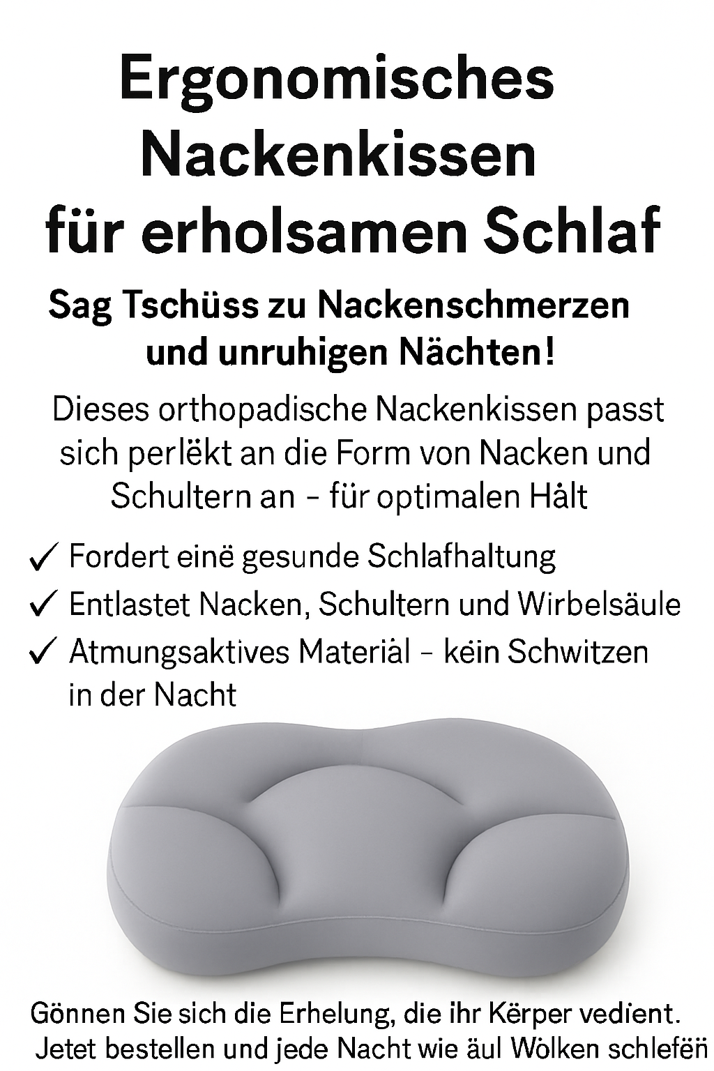 Wolkenkissen – Ergonomisches Memory-Foam Kissen für besseren Schlaf