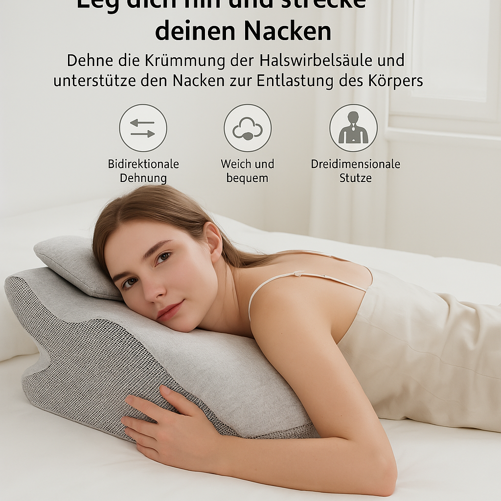 Orthopädisches Schlafkissen – Ergonomische Stütze für Kopf & Rücken