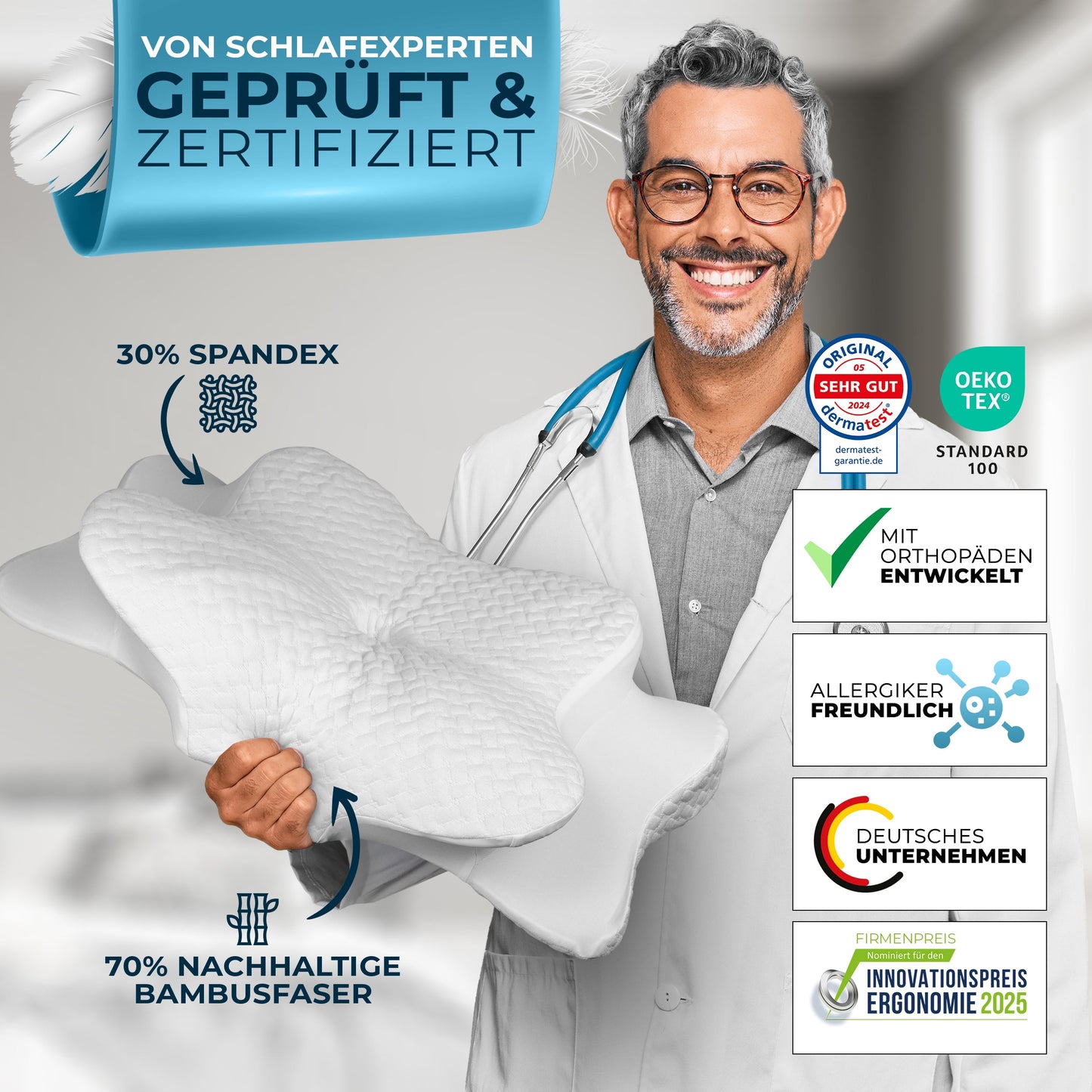 Orthopädisches Kopfkissen Nackenschmerzen aus Memory Foam