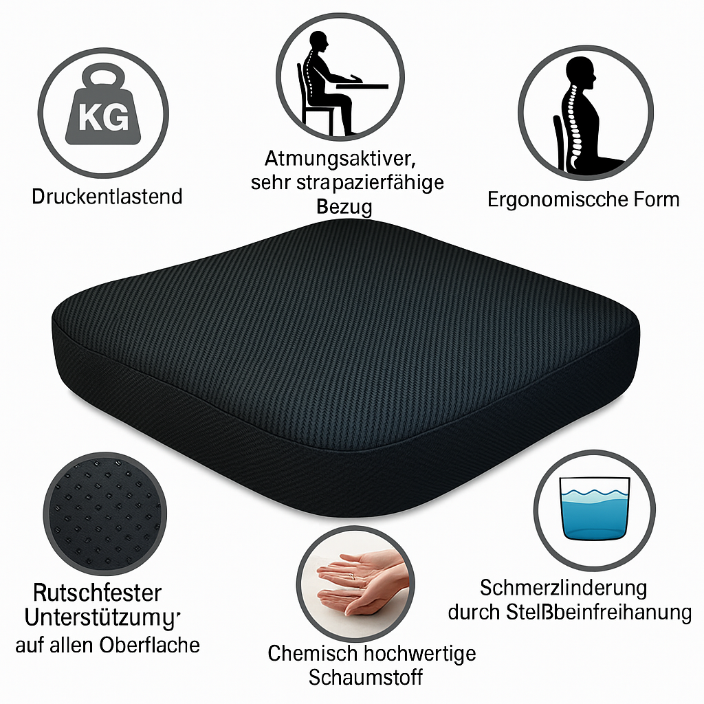Ergonomisches Sitzkissen für Stuhl – Komfort & Unterstützung