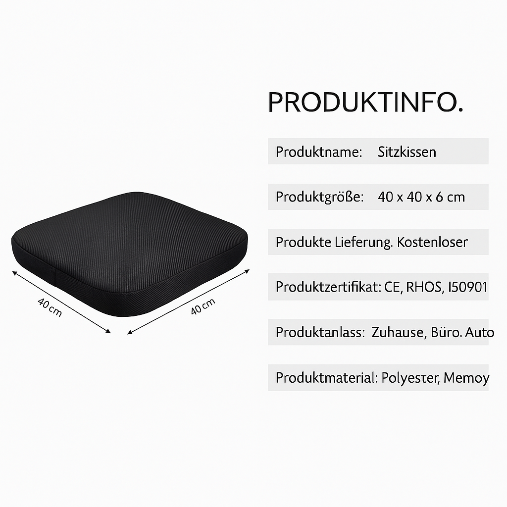 Ergonomisches Sitzkissen für Stuhl – Komfort & Unterstützung