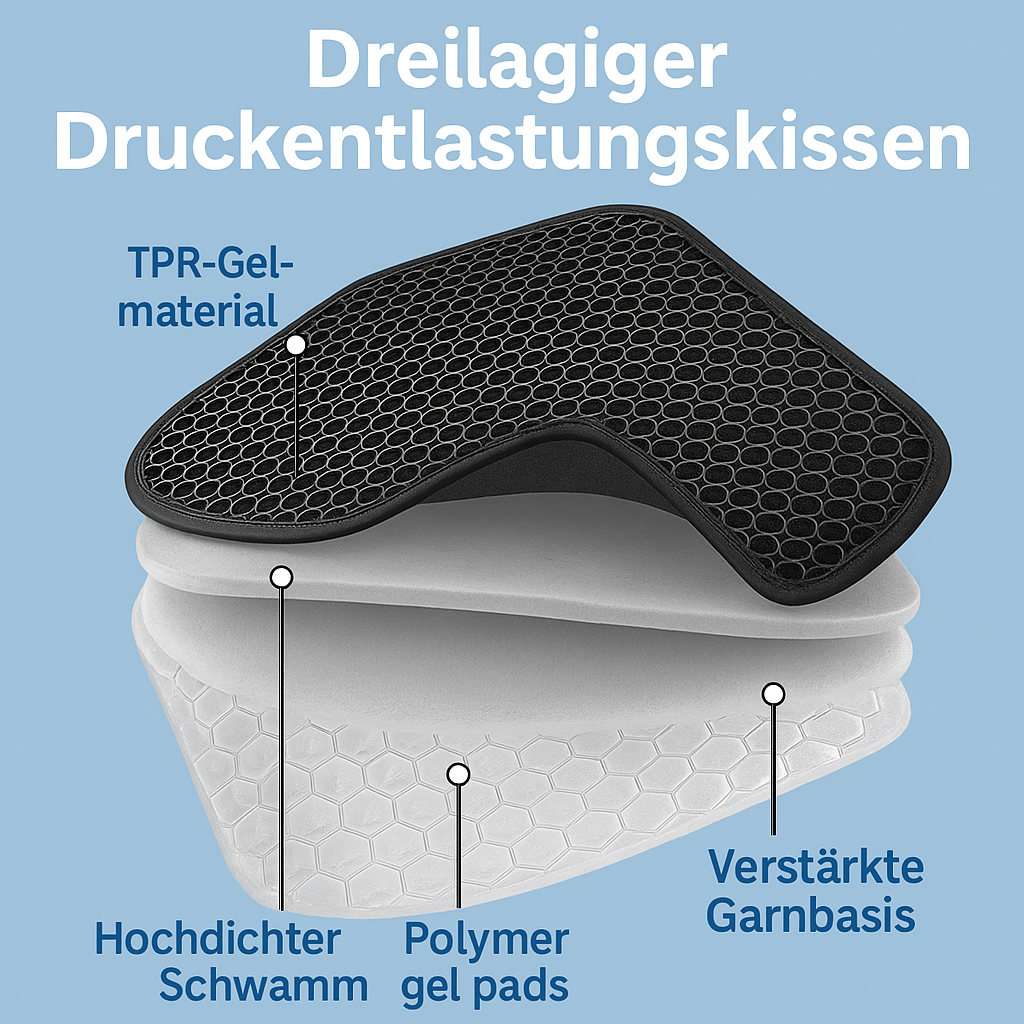 Ergonomisches Gel-Sitzkissen für Autositz – Kühl & Bequem