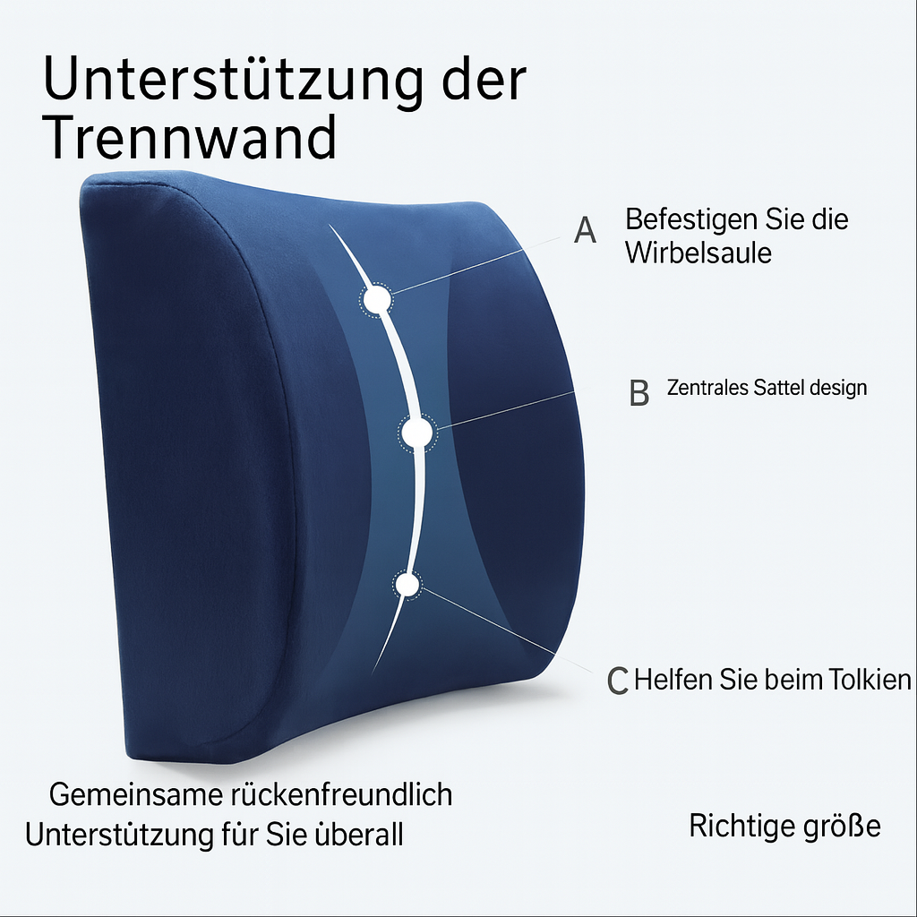 Premium Rückenkissen – Memory Foam & atmungsaktives Mesh komfort