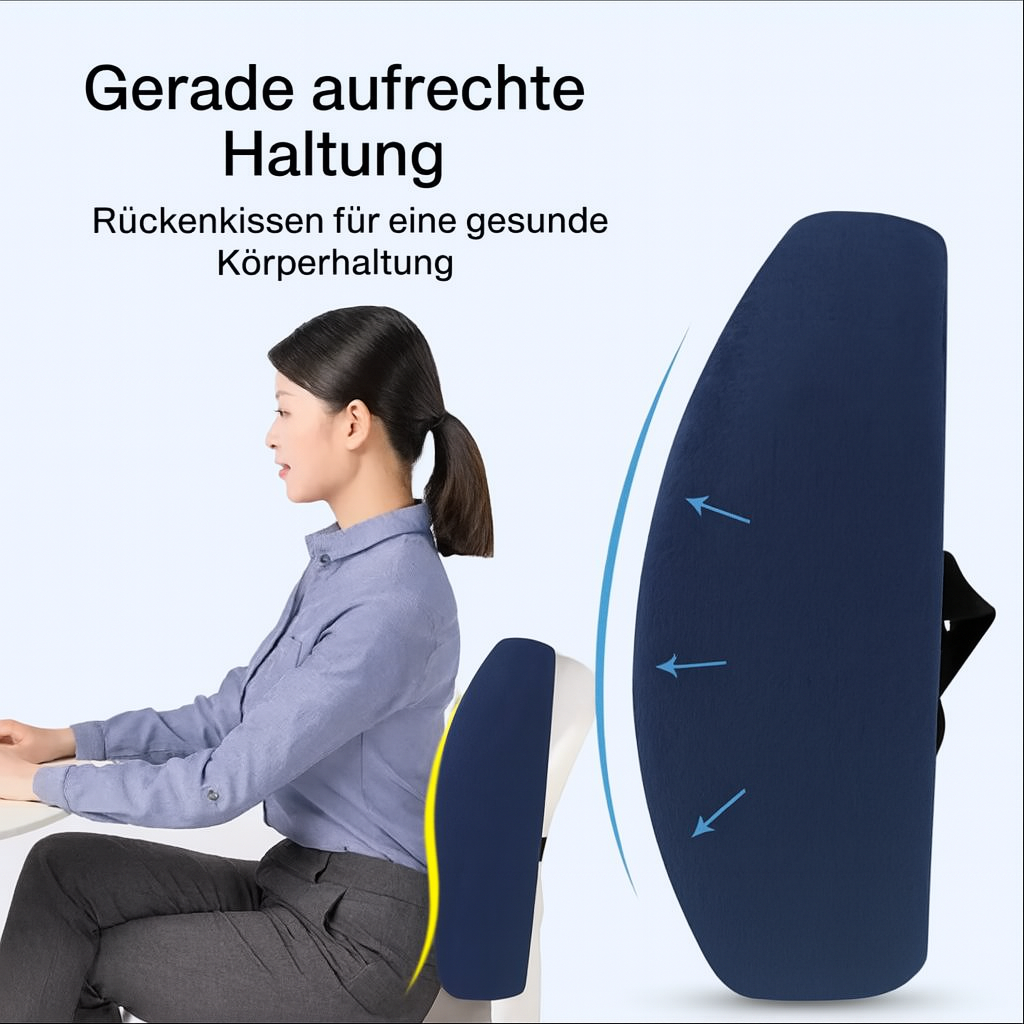 Premium Rückenkissen – Memory Foam & atmungsaktives Mesh komfort