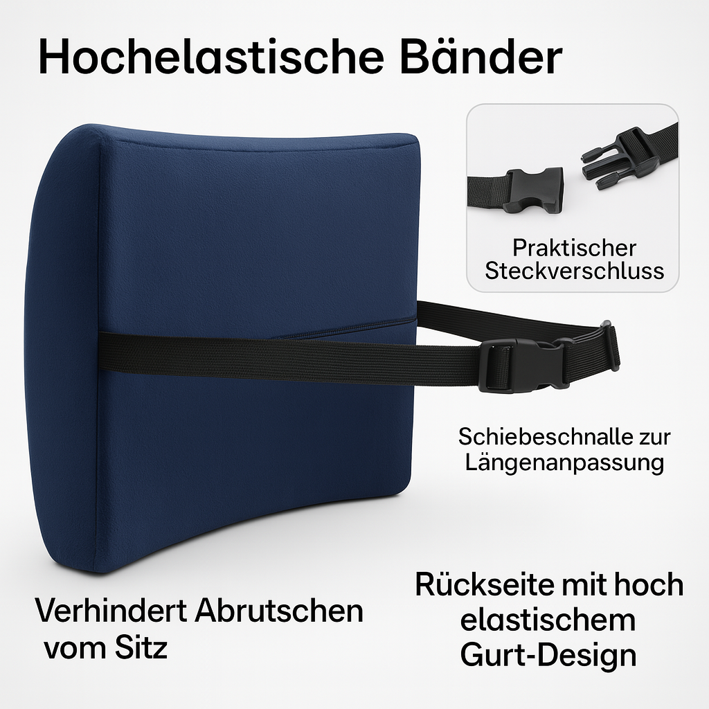 Premium Rückenkissen – Memory Foam & atmungsaktives Mesh komfort