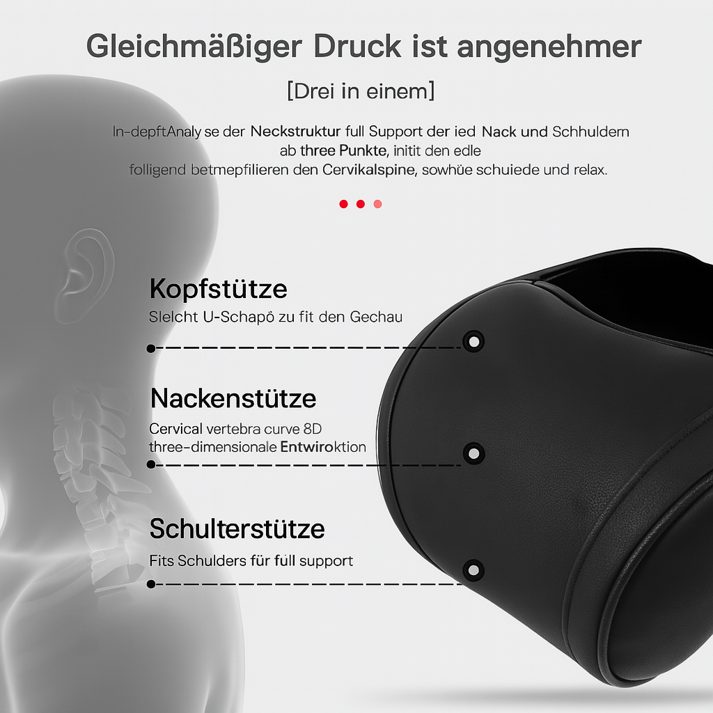 Premium Tesla Kopfstütze – PU-Leder & Memory Foam Komfort