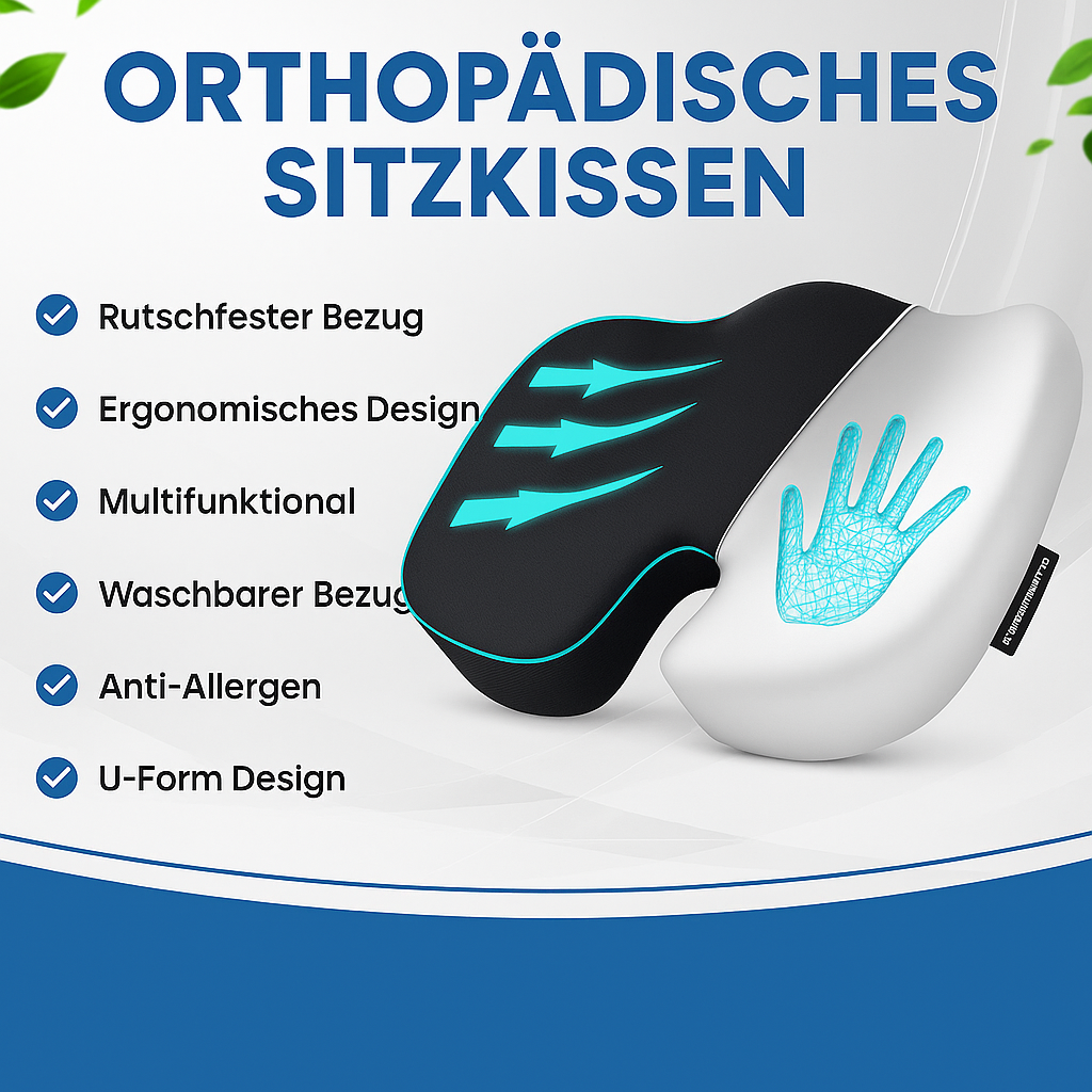Orthopädisches Sitzkissen – Ergonomisch, bequem & rückenfreundlich