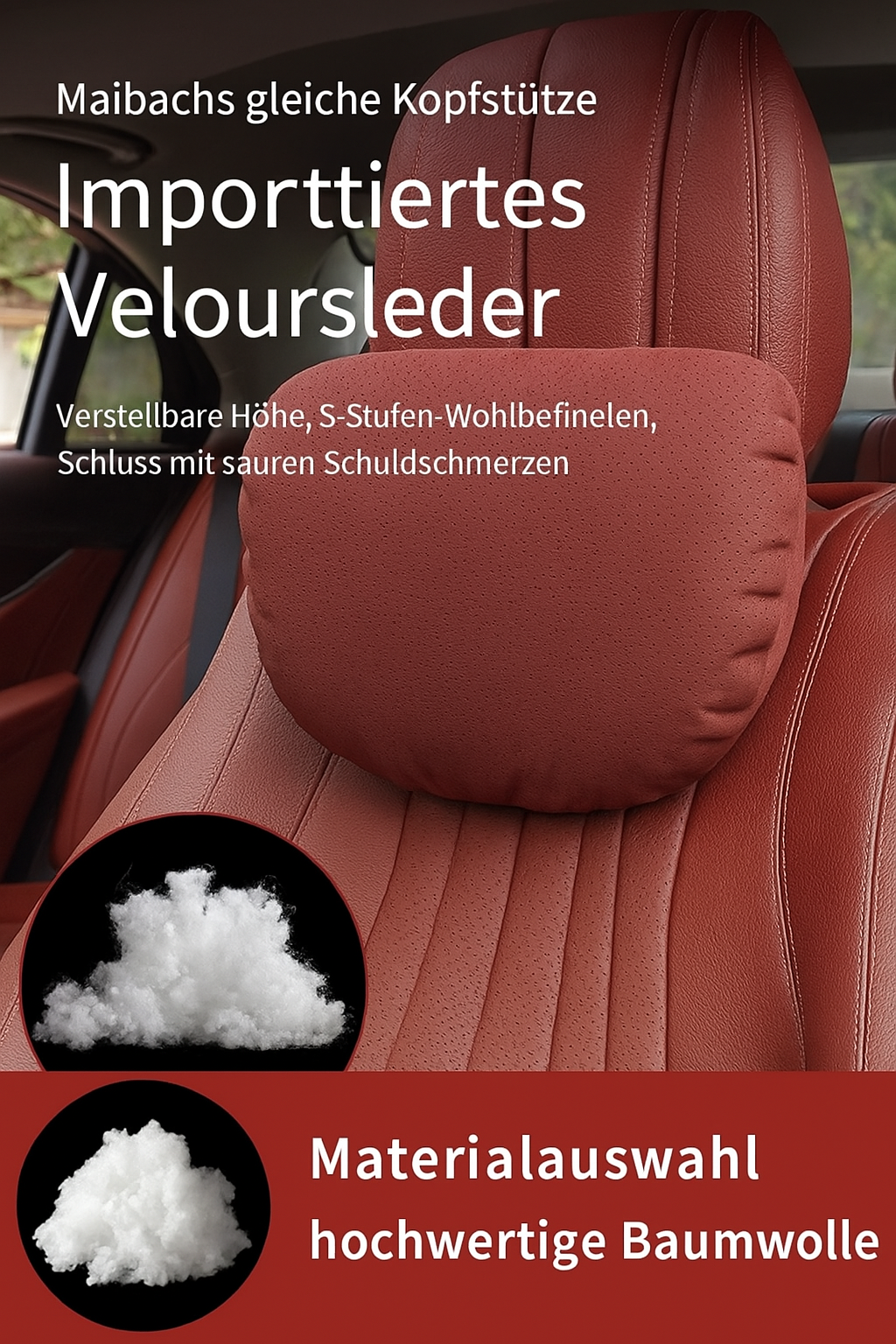 Kopfstütze Auto – Ergonomische Nackenstütze für lange Fahrten