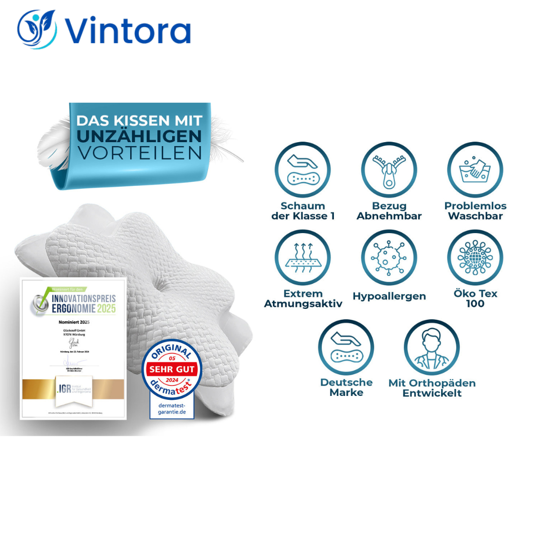 Orthopädisches Kopfkissen Nackenschmerzen aus Memory Foam